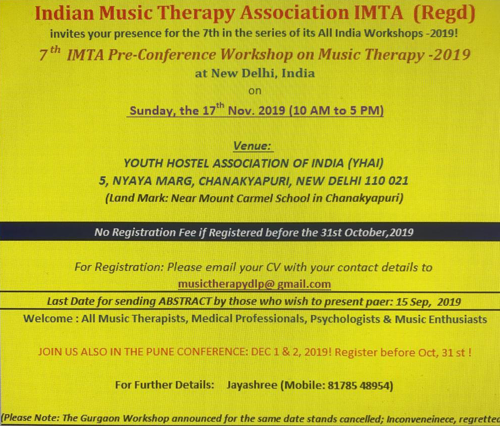 15th World Music Therapy Conference at New Delhi