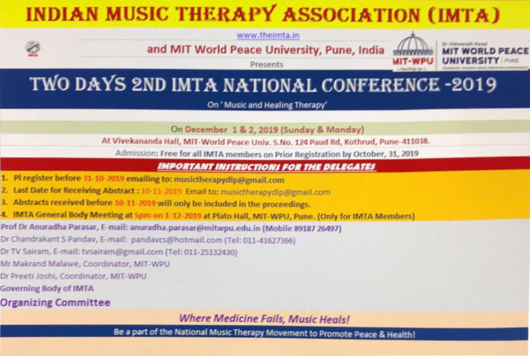 Welcome to the IMTA 2nd Annual Conference ‐ Pune, India, December 2019!